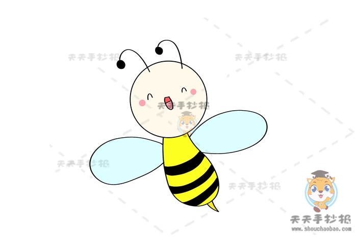 可爱的卡通蜜蜂简笔画教程，如何画蜜蜂简笔画又好看又简单