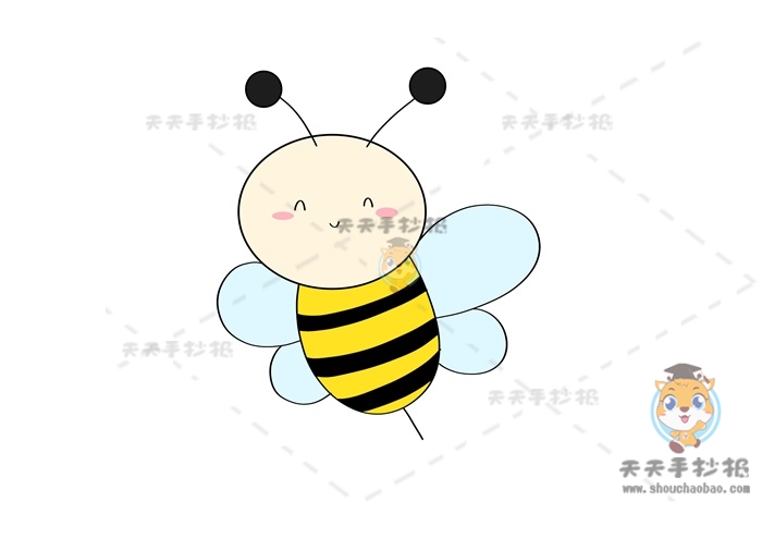 教你画一幅蜜蜂简笔画图片素材，小学生蜜蜂简笔画怎么画
