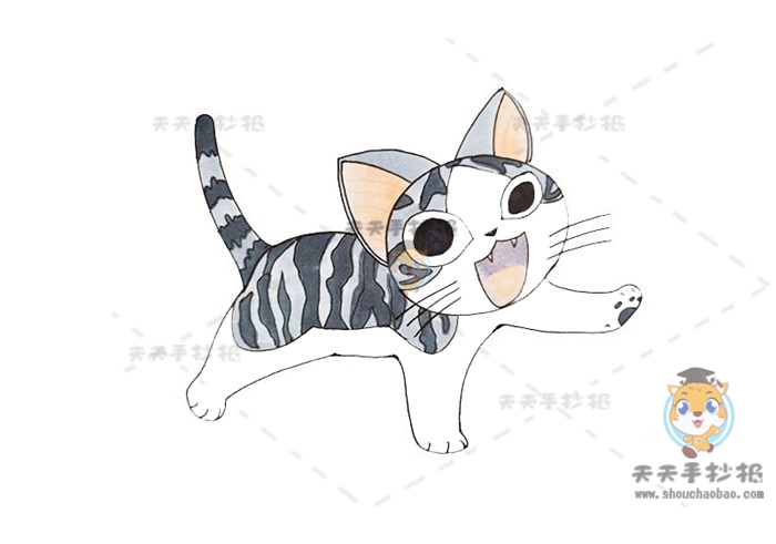 趣味小猫简笔画怎么画更美观，漂亮的小猫简笔画简单易学教程