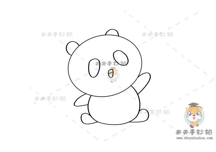 超萌熊猫简笔画怎么画好看，简单的卡通熊猫简笔画画法图解