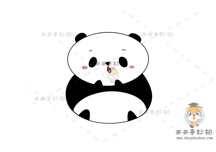 1-4年级熊猫简笔画绘画步骤，一笔一画完成简单的熊猫简笔画