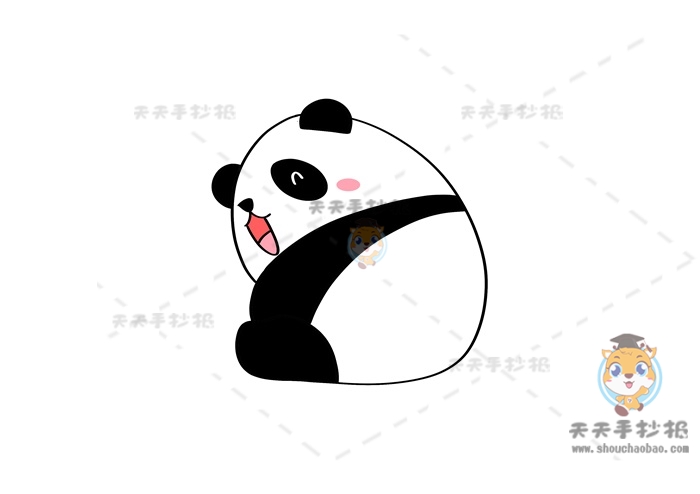 手绘简单的熊猫简笔画步骤教程，怎么画熊猫简笔画简单又好看