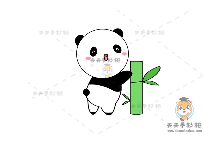 画一幅简单的熊猫简笔画模板教程，怎样画一个好看的熊猫简笔画