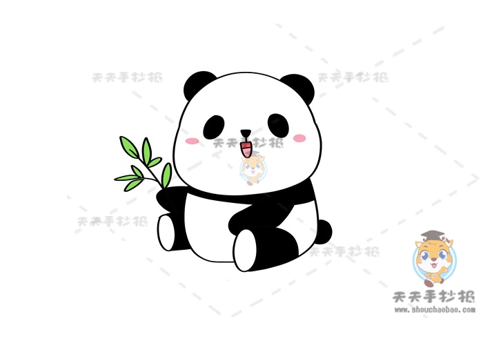 如何画熊猫简笔画简单又可爱，圆滚滚的熊猫简笔画画法图解