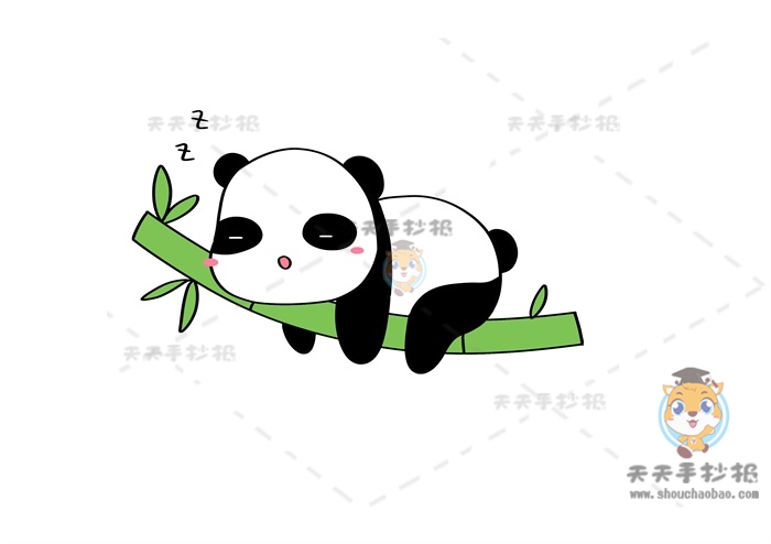 简单易学的熊猫简笔画步骤教学，教你画一只可爱的国宝大熊猫