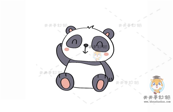 Q版熊猫简笔画详细步骤说明，小学生最喜欢的熊猫简笔画怎么画