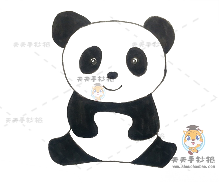 儿童超喜欢的熊猫简笔画教学，熊猫简笔画怎么画简单又好看