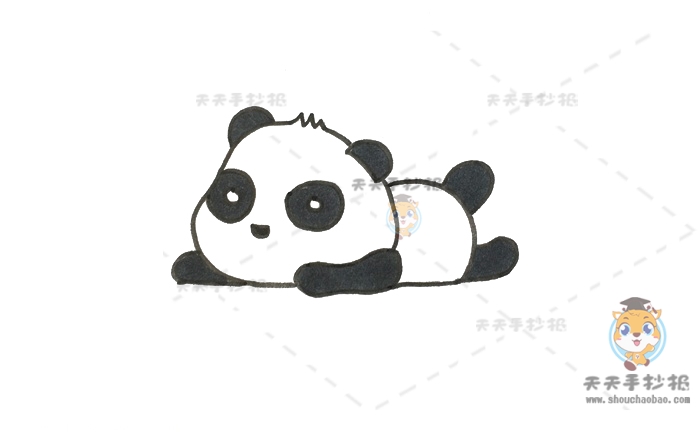 胖嘟嘟的熊猫简笔画如何画，卡通熊猫简笔画最可爱画法说明