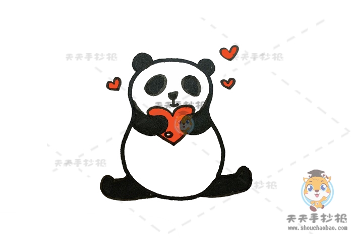 简单又可爱的熊猫简笔画画法，卡通熊猫简笔画绘画步骤教程