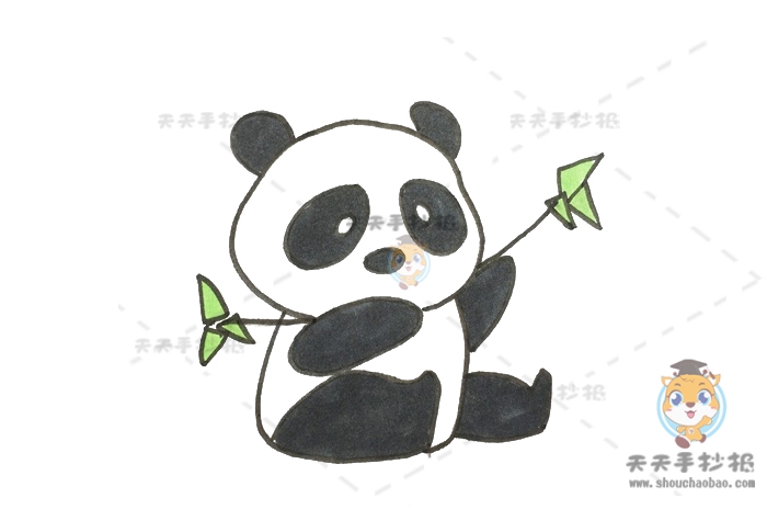 如何画熊猫简笔画简单又好看，小朋友喜欢的熊猫简笔画模板