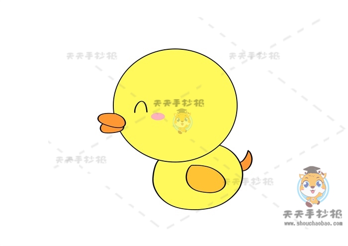 简单又可爱的鸭子简笔画画法教程，如何画一只可爱的卡通小鸭子