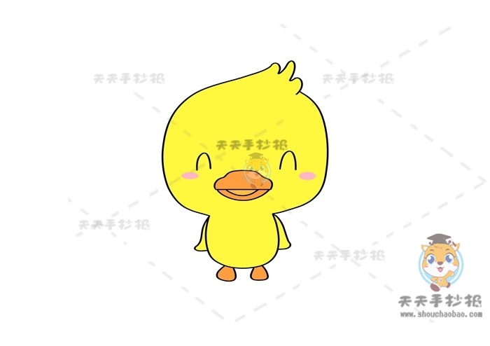 卡通黄色鸭子简笔画模板图片，怎么画鸭子简笔画简单又形象