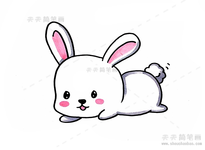 1—3岁宝宝简笔画兔子的画法,可爱的小兔子简笔画教程