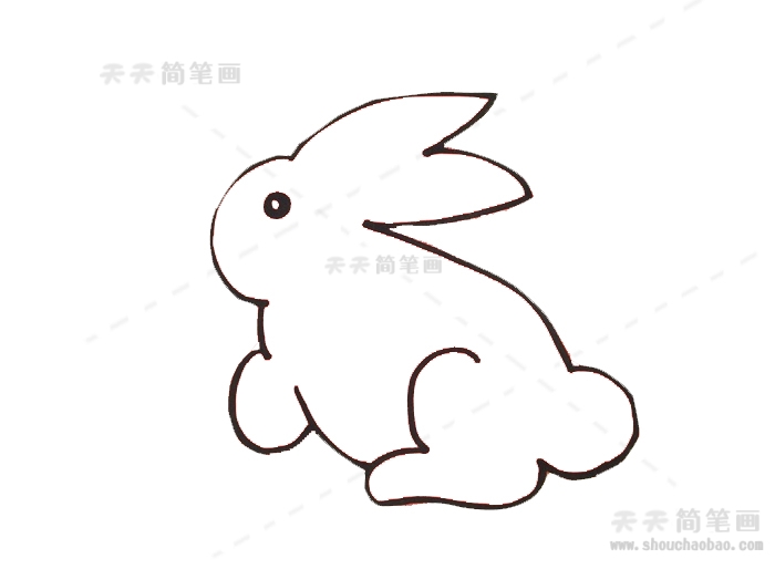 简单的玉兔简笔画模板教程，嫦娥抱着的玉兔怎么画好看