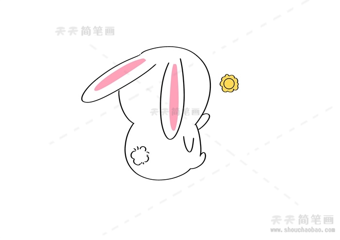 中秋节玉兔简笔画模板教程，玉兔怎么画简单又漂亮模板