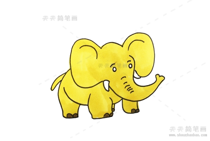儿童简笔画大象的画法，大象简笔画的步骤