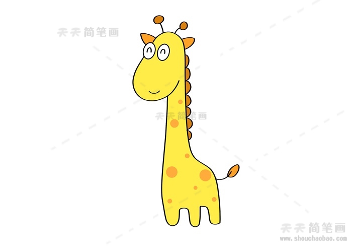 幼儿园大班长颈鹿简笔画，简单的长颈鹿简笔画教程