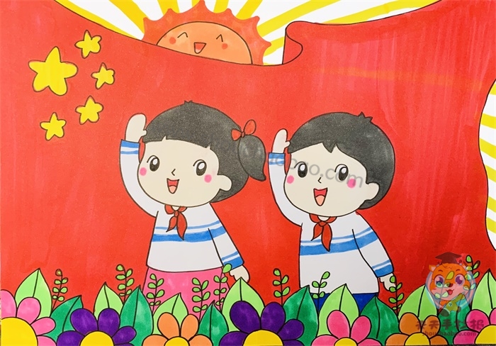 十月一国庆节儿童画大全简单模板,国庆节绘画作品一等奖素材