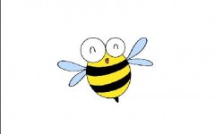儿童蜜蜂简笔画涂色教程，蜜蜂简笔画彩图模板步骤