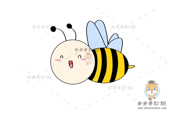 简单可爱的蜜蜂简笔画怎么画，蜜蜂简笔画简单画