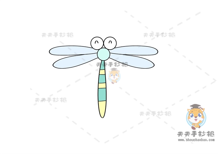 萌萌哒蜻蜓简笔画怎么画可爱，一步一步教你怎么画蜻蜓简笔画