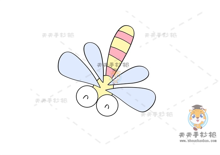 超可爱小动物蜻蜓简笔画如何画，一步一步带你画蜻蜓简笔画
