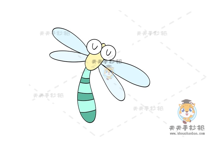关于蜻蜓简笔画的简单画法教程，可爱的蜻蜓简笔画线稿图片