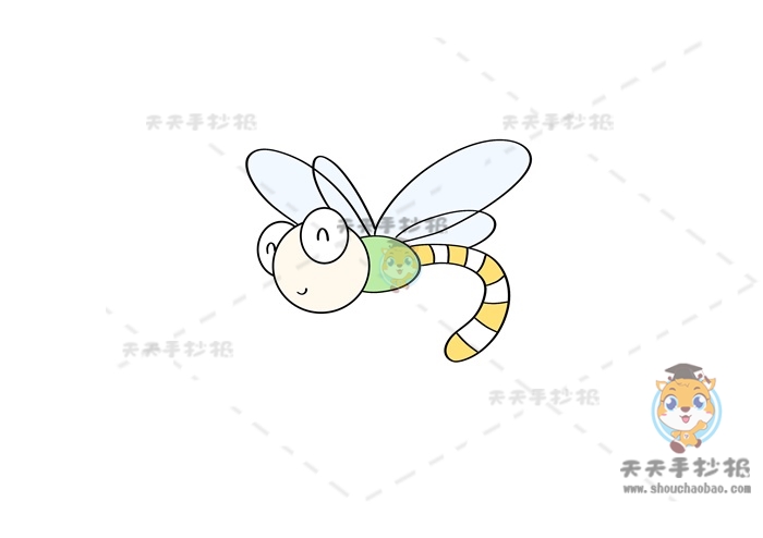 教你一步一步画蜻蜓简笔画，怎么画蜻蜓简笔画可爱又简单