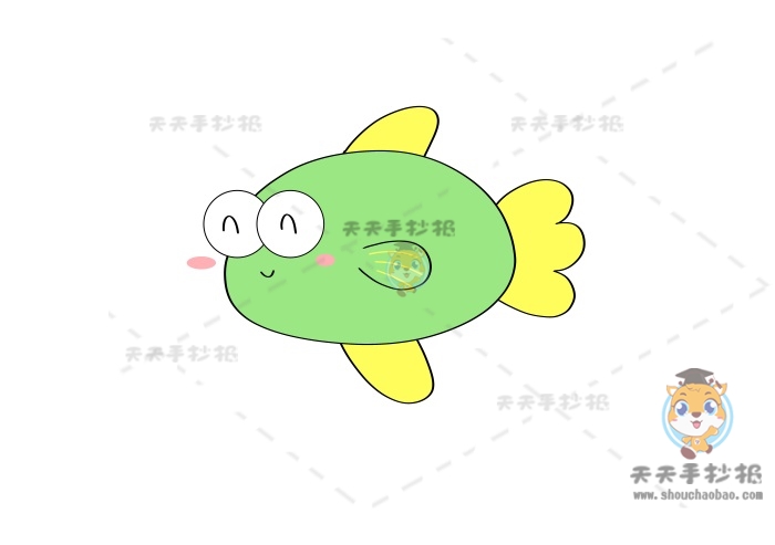 小鱼简笔画彩稿图片教学，教你画一幅好看的小鱼简笔画
