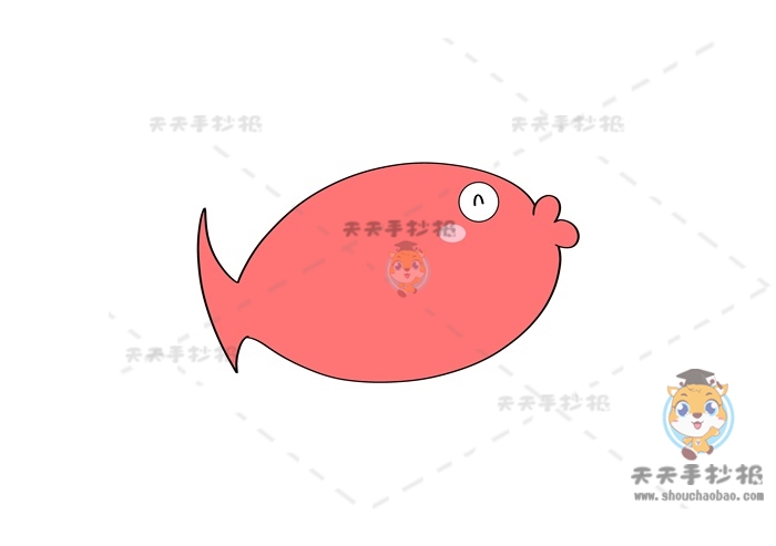 小鱼简笔画最简单的画法教程，超级可爱的小鱼简笔画彩色图片素材