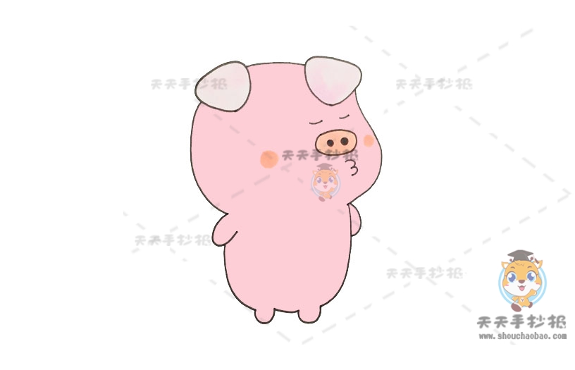 简单又可爱的小猪简笔画教程，卡通小猪简笔画绘画步骤讲解