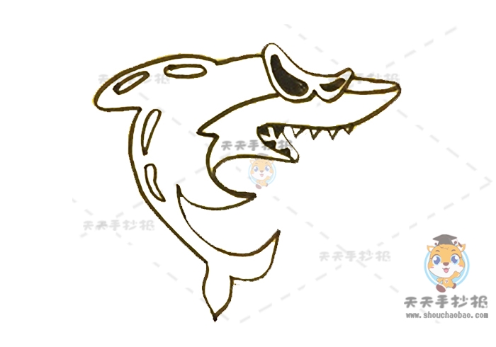 关于鲨鱼鲨鱼简笔画最简单的画法，带你画简单可爱的鲨鱼简笔画