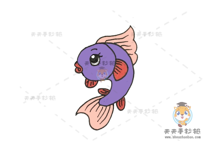 可爱的小鱼简笔画画法教程，儿童喜欢的小鱼简笔画怎么画