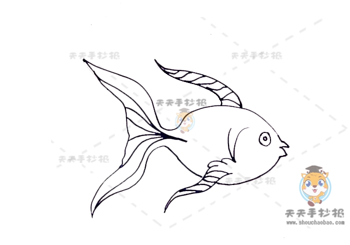 在水里游的小鱼简笔画图片教程，小鱼简笔画详细步骤画法