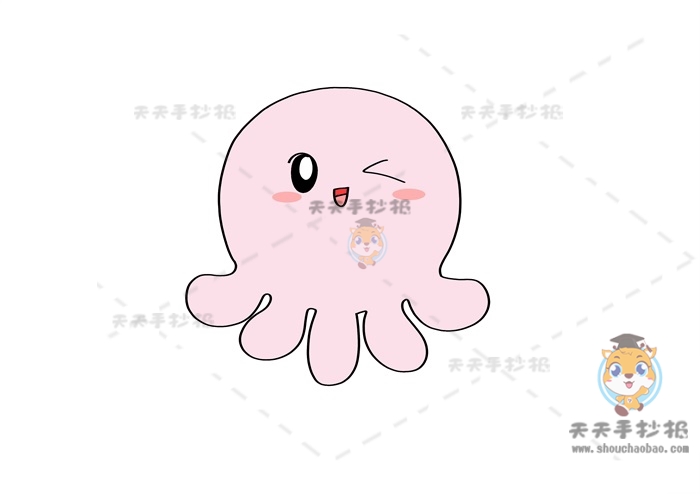 可爱的章鱼简笔画简易画法步骤，教你画简单的章鱼简笔画