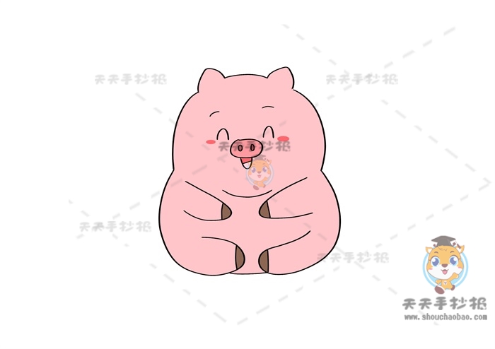 萌萌哒的卡通小猪简笔画怎么画，如何画一只圆润