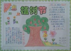 小学生植树节手抄报，植树造林绿化祖国