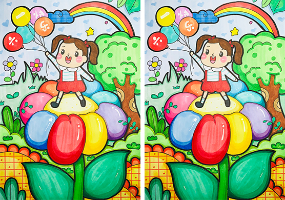 六一儿童节简单又漂亮的绘画，欢度六一儿童节儿童画海报