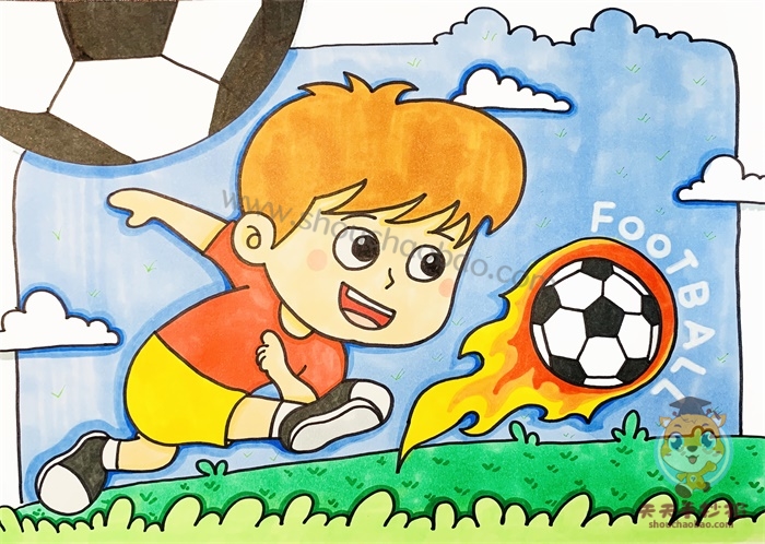 足球儿童画