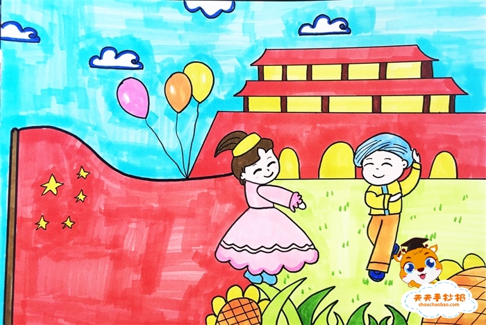 民族团结儿童画怎么画简单，关于民族团结的儿童画绘画教程