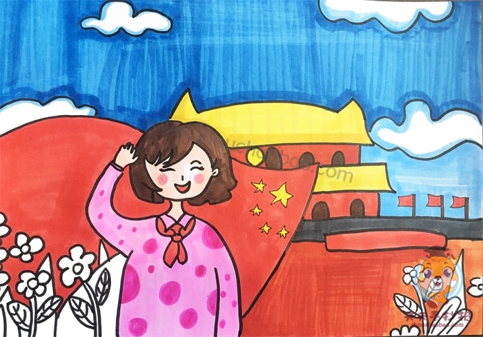 庆祝国庆节儿童画