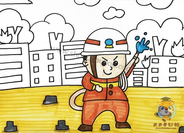 消防安全儿童画