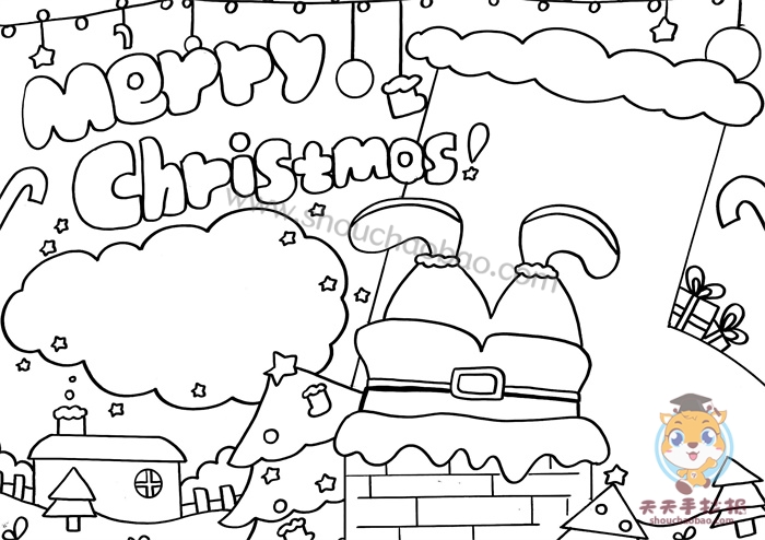 小学生圣诞节英语手抄报教程，关于圣诞节的英语手抄报怎么画