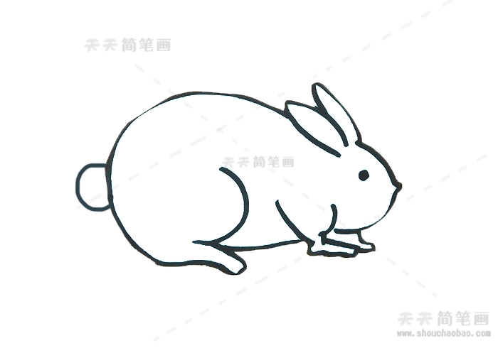 趴在地上的小兔子简笔画