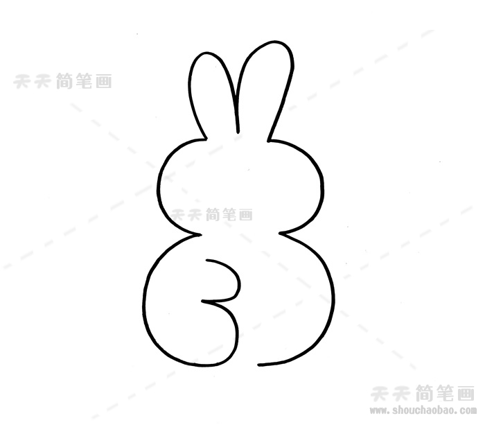 5个3画兔子简笔画
