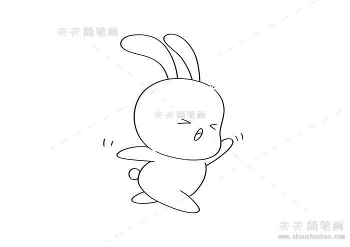 奔跑的小兔子简笔画