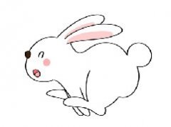 跳跃的兔子简笔画模板教程，蹦蹦跳跳的兔子简笔画怎么画