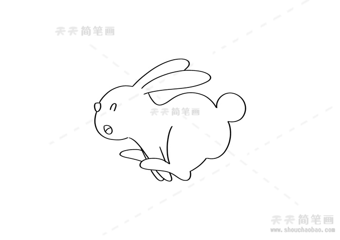 跳跃的兔子简笔画