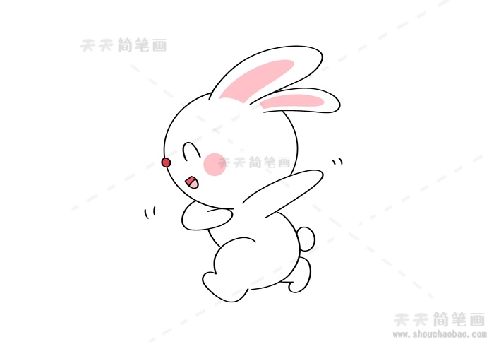 跑步的兔子简笔画图片