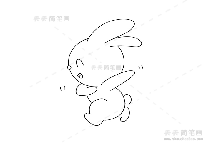 小兔子跑步简笔画